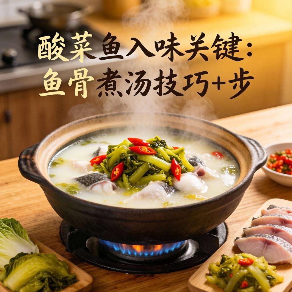 酸菜鱼入味关键：鱼骨煮汤技巧+步骤详解-哉互尼烹饪网