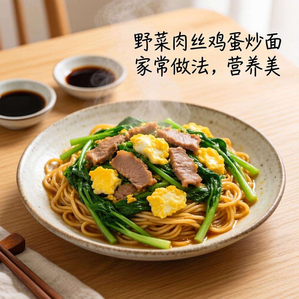 野菜肉丝鸡蛋炒面家常做法，营养美味一锅端-哉互尼烹饪网