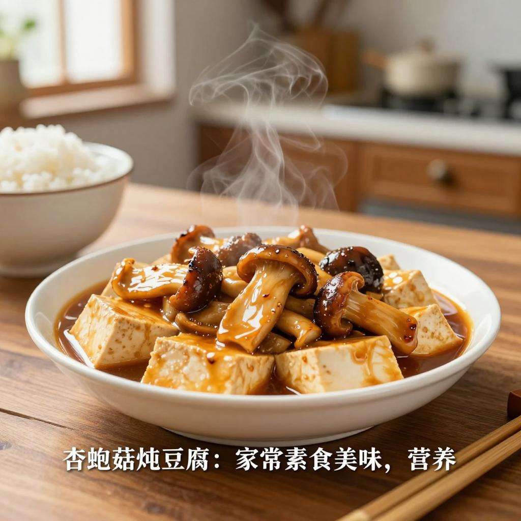 杏鲍菇炖豆腐：家常素食美味，营养均衡推荐-哉互尼烹饪网
