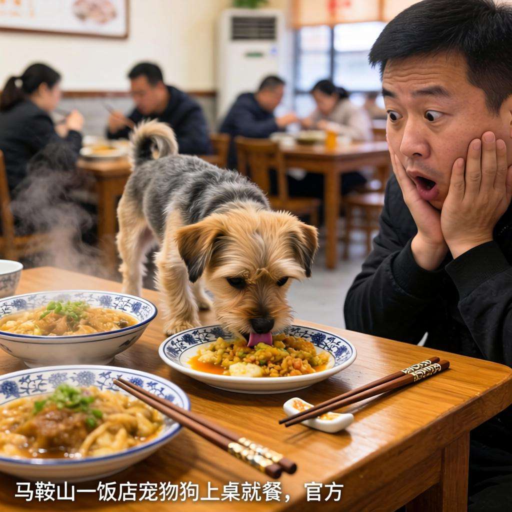 “马鞍山一饭店宠物狗上桌就餐”，官方通报：情况属实，责令商家立即整改
