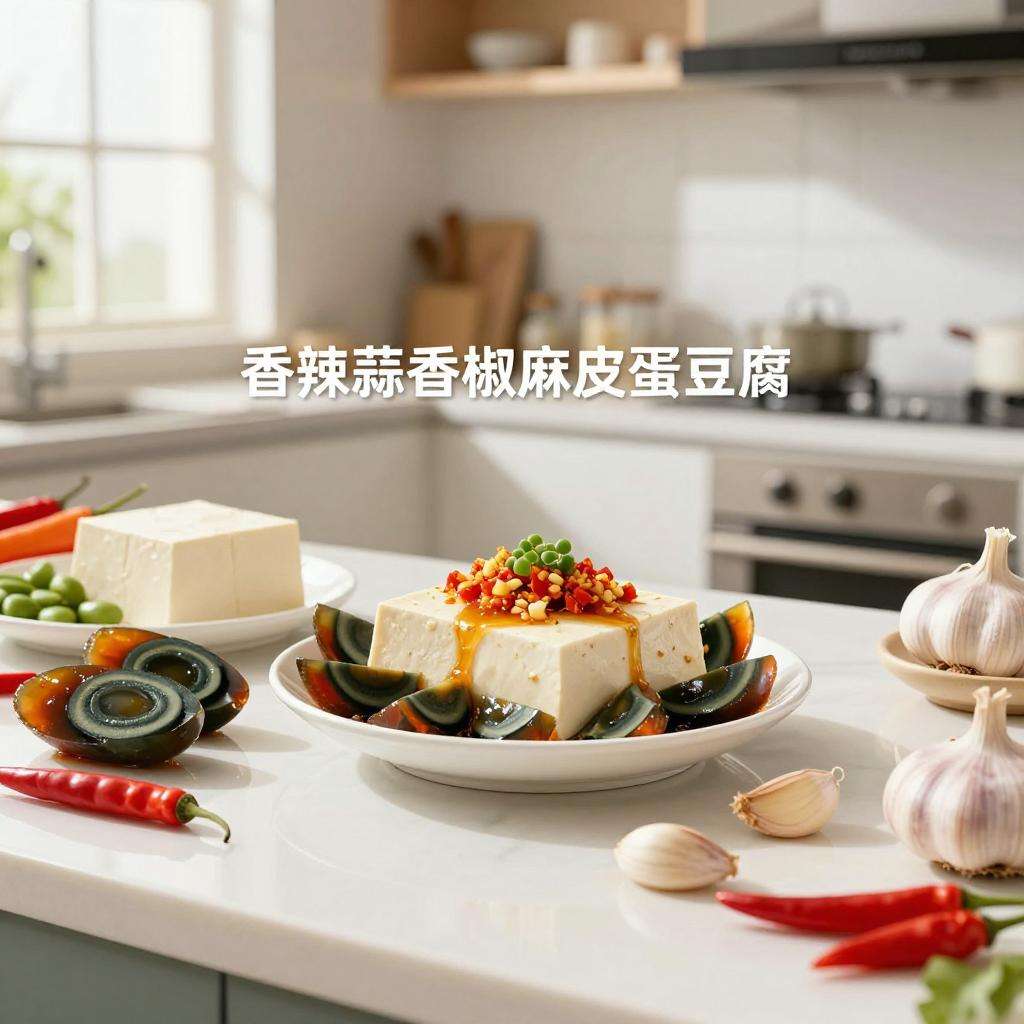 香辣蒜香椒麻皮蛋豆腐夏季开胃食谱-哉互尼烹饪网