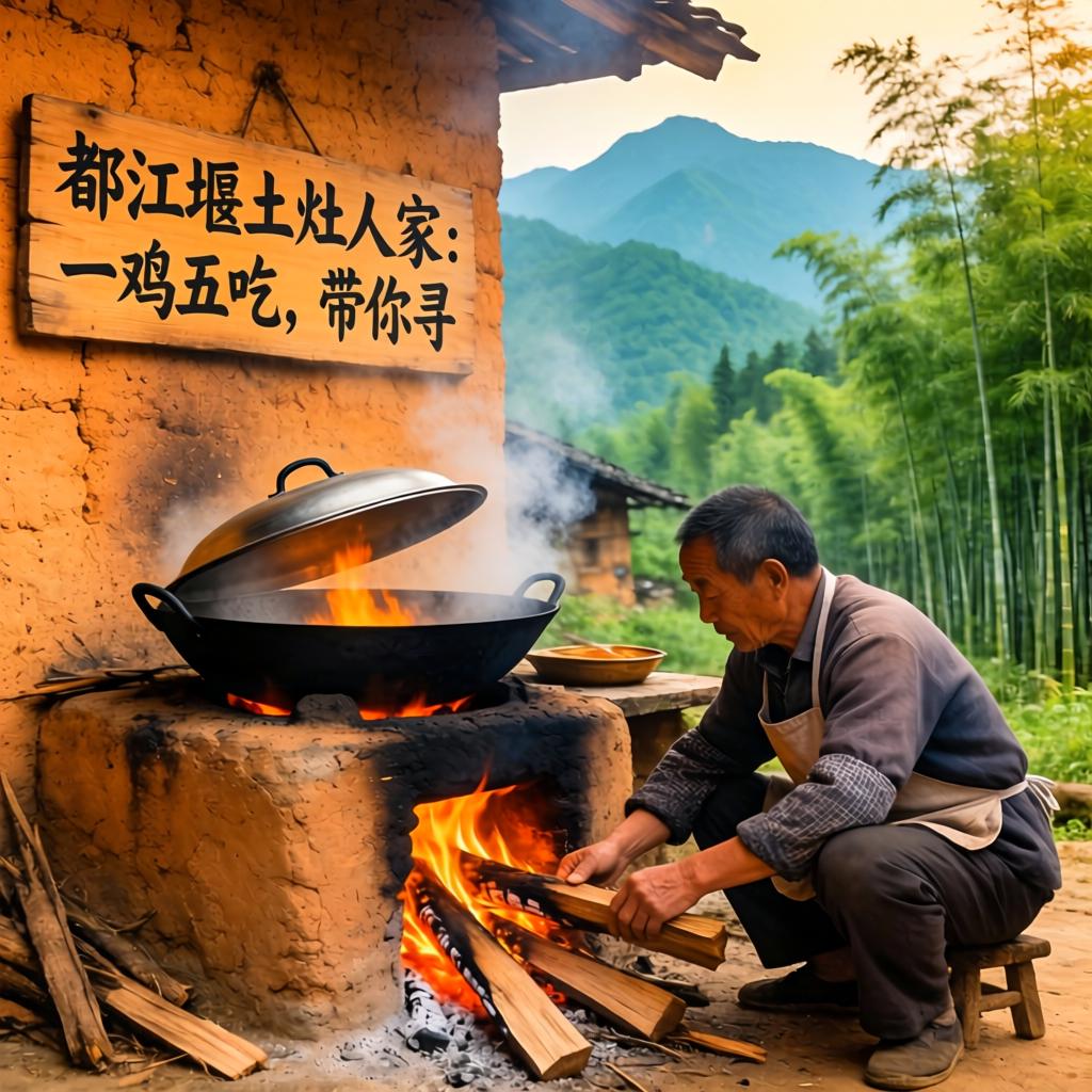 都江堰土灶人家：一鸡五吃，带你寻味儿时柴火鸡-哉互尼烹饪网