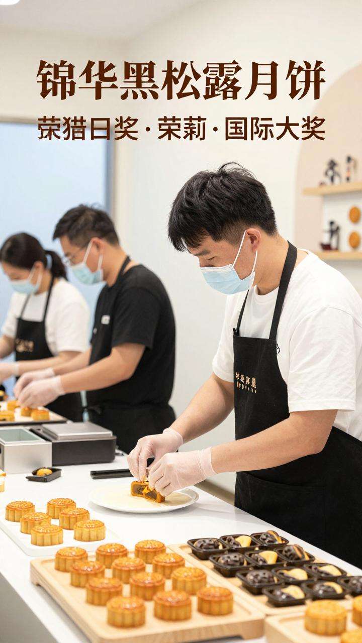 流心月饼品牌获国际大奖认可 锦华黑松露月饼首秀夺奖-哉互尼烹饪网第一张图