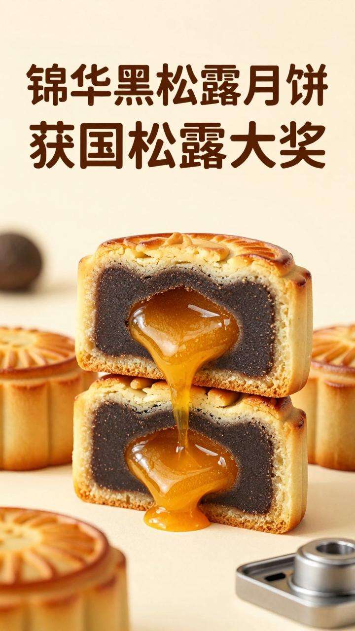 流心月饼品牌获国际大奖认可 锦华黑松露月饼首秀夺奖-哉互尼烹饪网第二张图