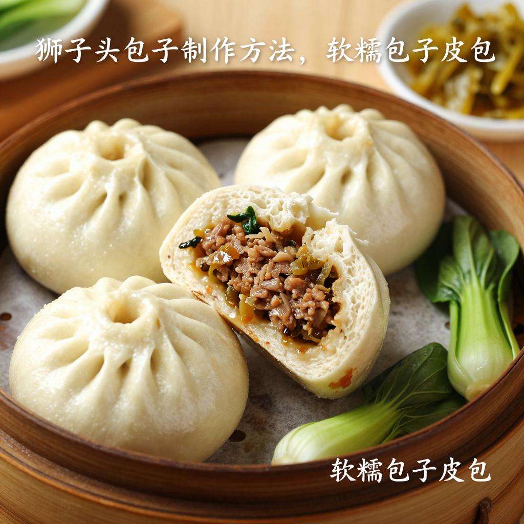 狮子头包子制作方法，软糯包子皮包裹鲜美狮子头-云溯流哉互尼烹饪网