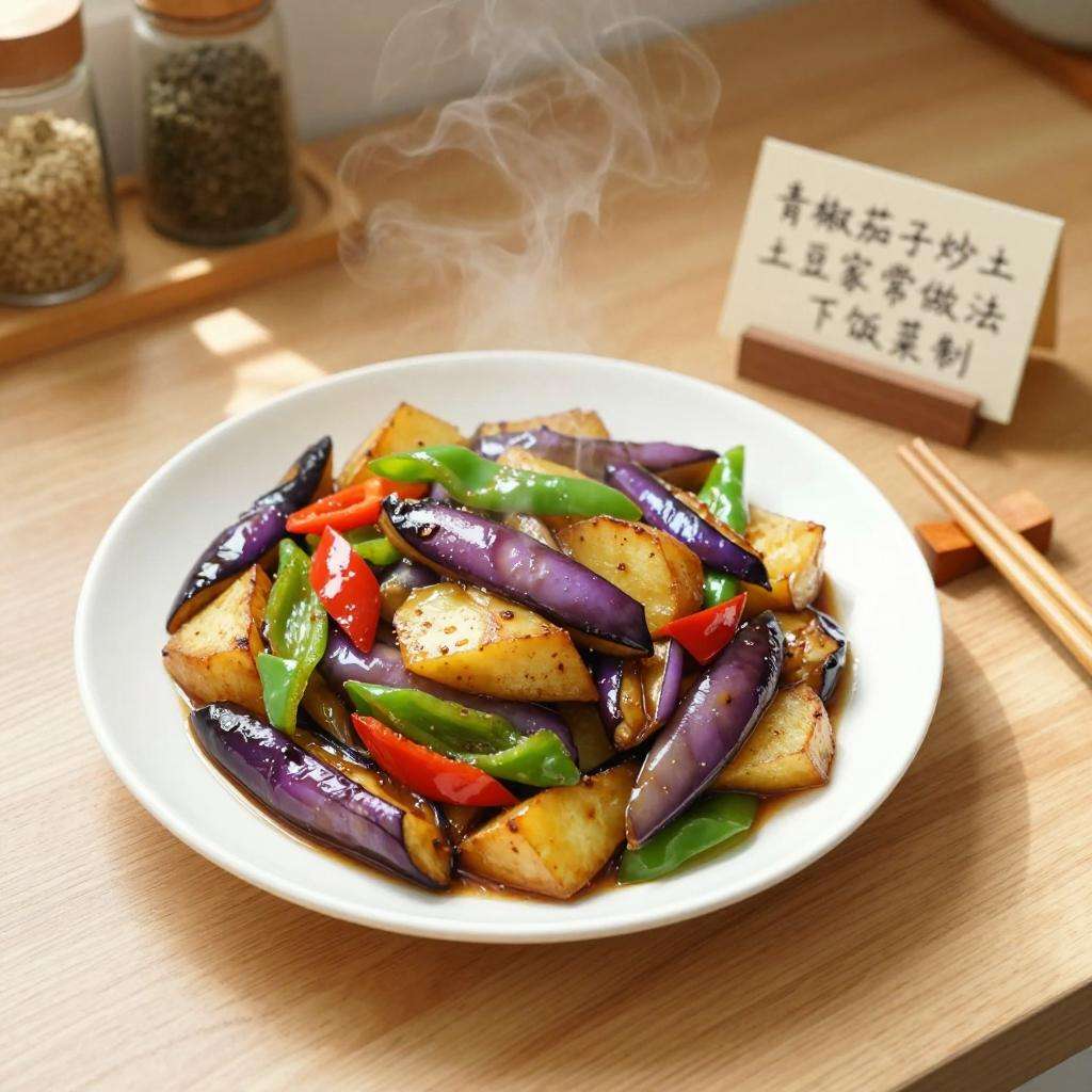 青椒茄子炒土豆家常做法 下饭菜制作技巧-哉互尼烹饪网