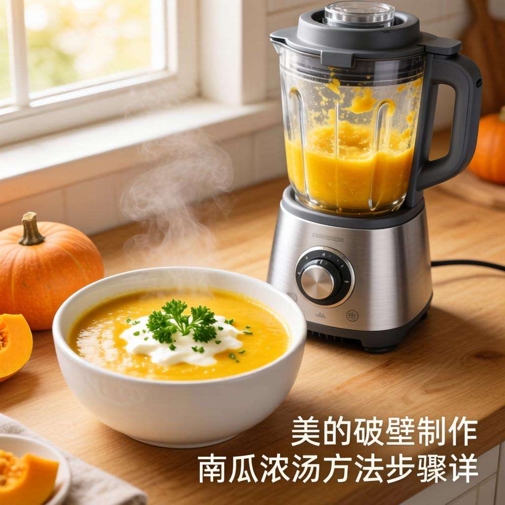 美的破壁机制作南瓜浓汤方法步骤详解-哉互尼烹饪网