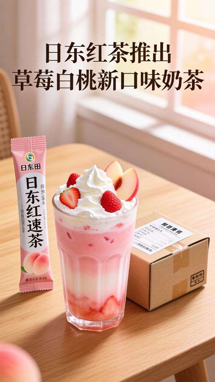 日东红茶推出草莓白桃新口味奶茶，百年品牌品质保证-云溯流哉互尼烹饪网