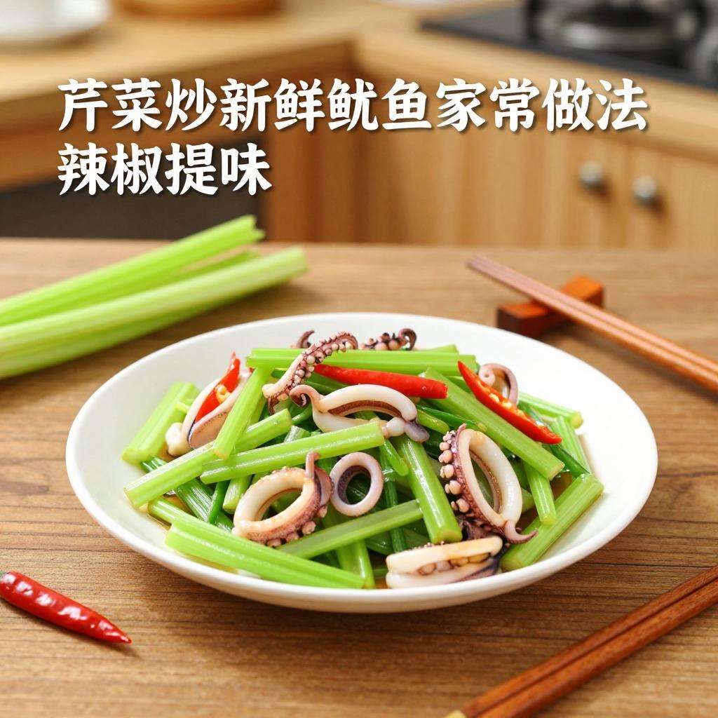 芹菜炒新鲜鱿鱼家常做法 辣椒提味去腥窍门-哉互尼烹饪网