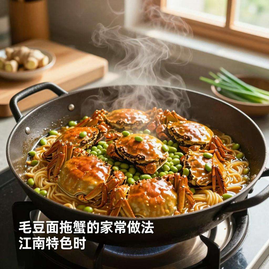 毛豆面拖蟹的家常做法 江南特色时令美食制作攻略-哉互尼烹饪网