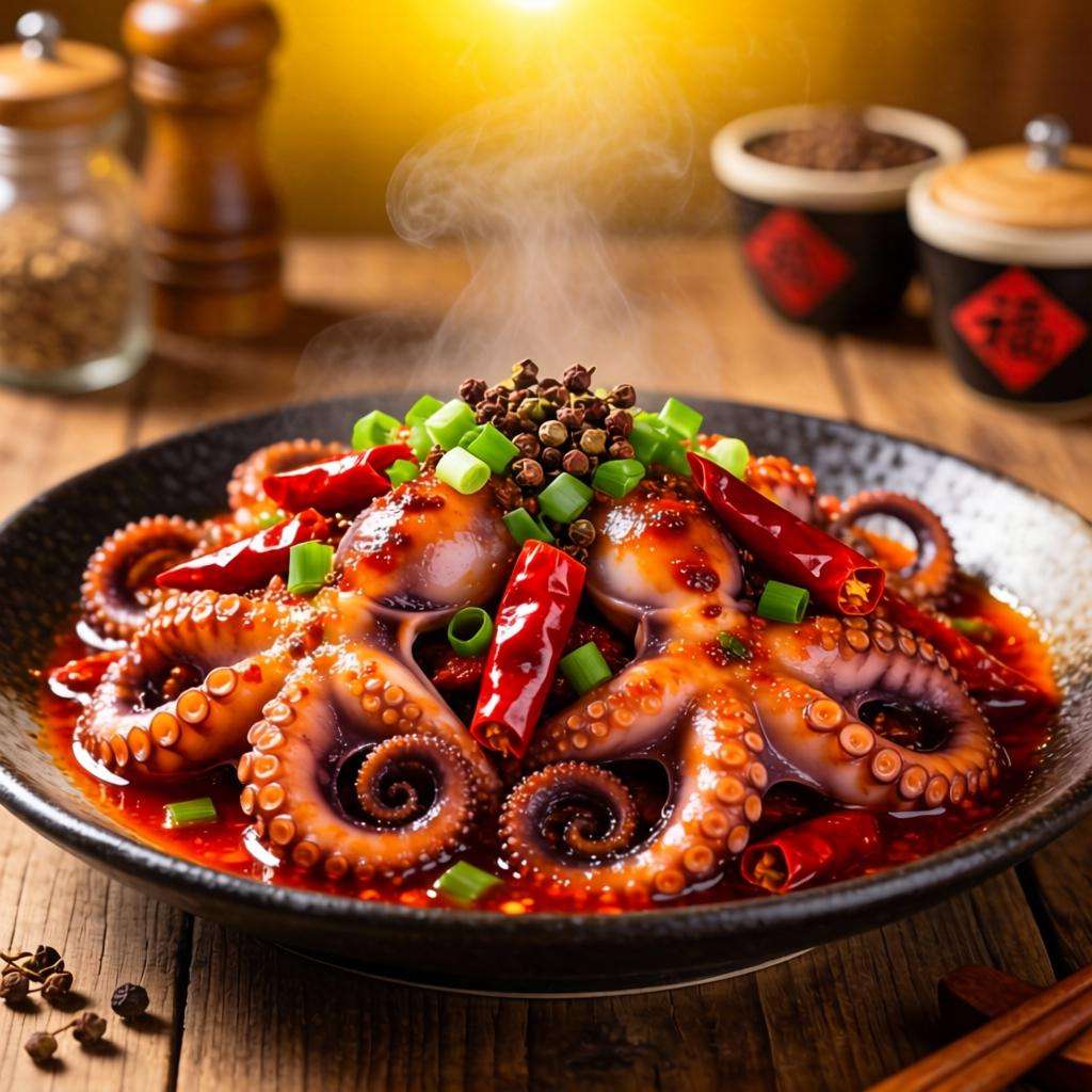 麻辣八爪鱼制作方法_川味八爪鱼家常菜谱-云溯流哉互尼烹饪网