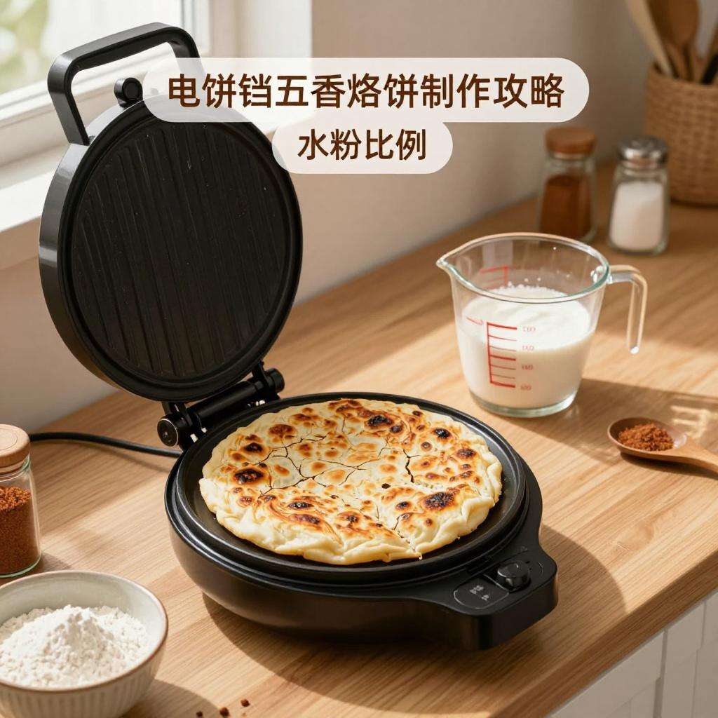 电饼铛五香烙饼制作攻略 水粉比例70%轻松做酥脆美食