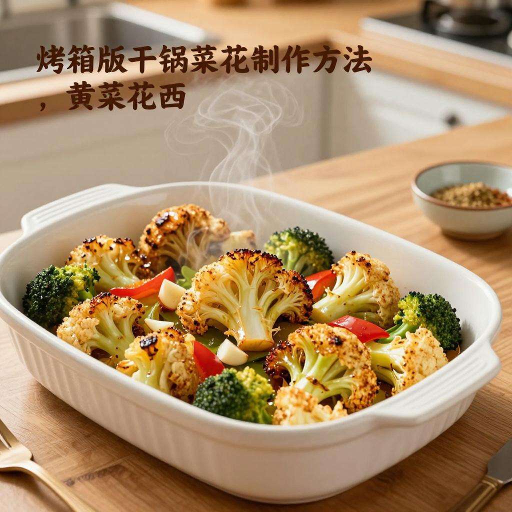 烤箱版干锅菜花制作方法，黄菜花西蓝花混合烤制鲜香爽脆