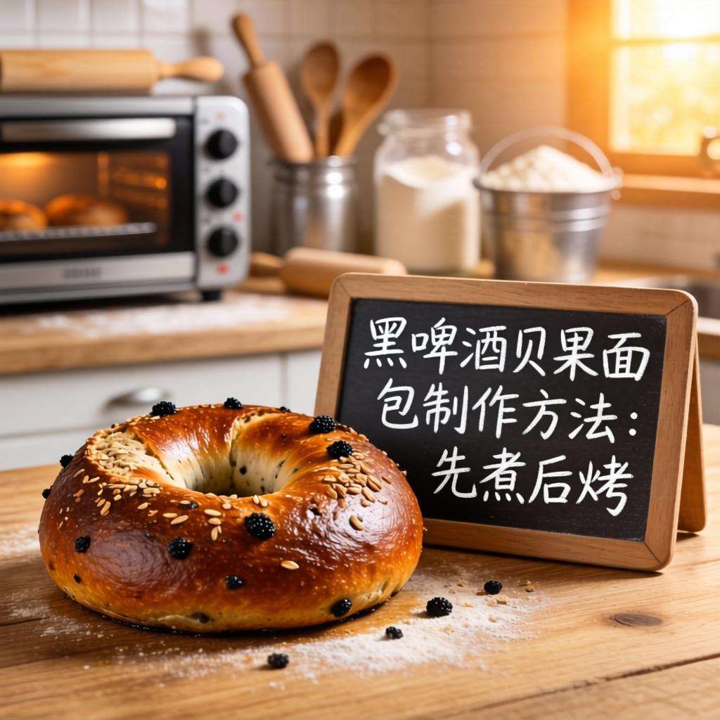 黑啤酒贝果面包制作方法 先煮后烤独特工艺详解-哉互尼烹饪网