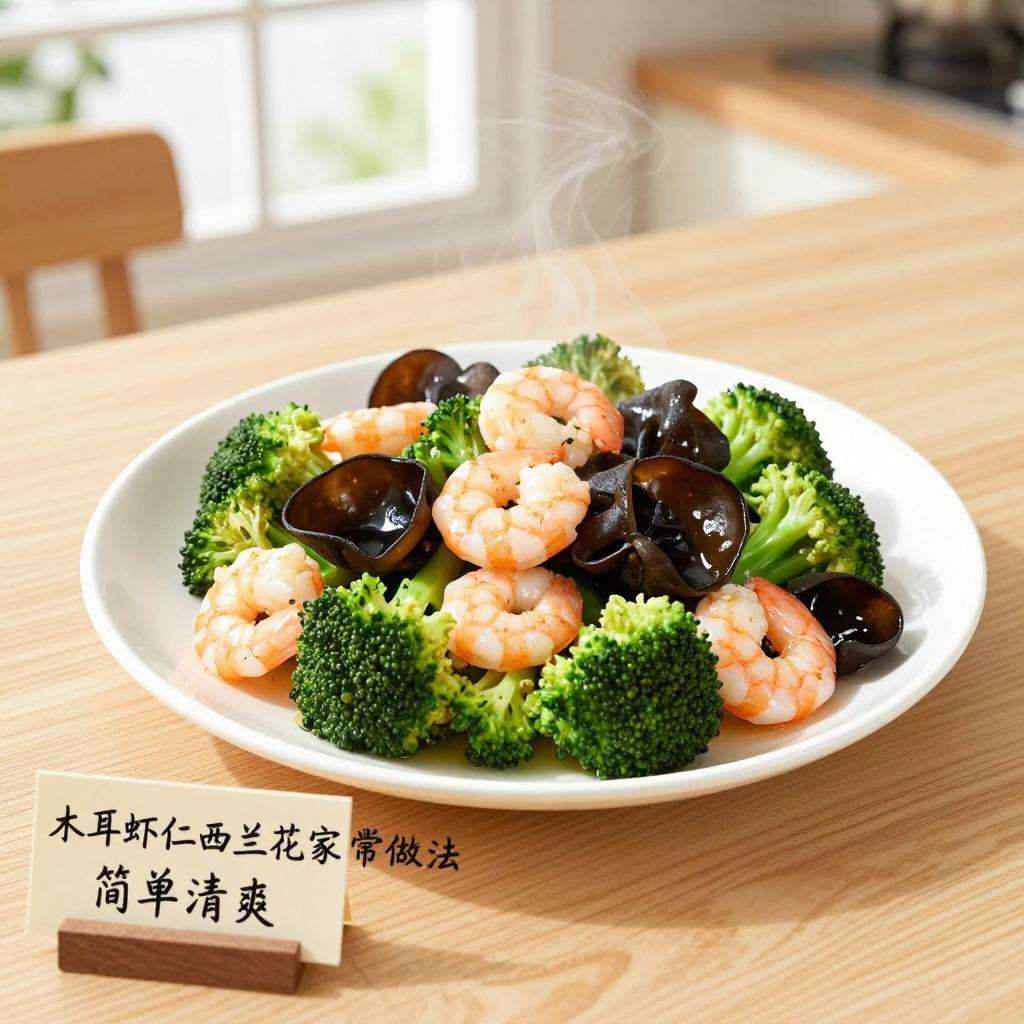 木耳虾仁西兰花家常做法 简单清爽无添加-哉互尼烹饪网