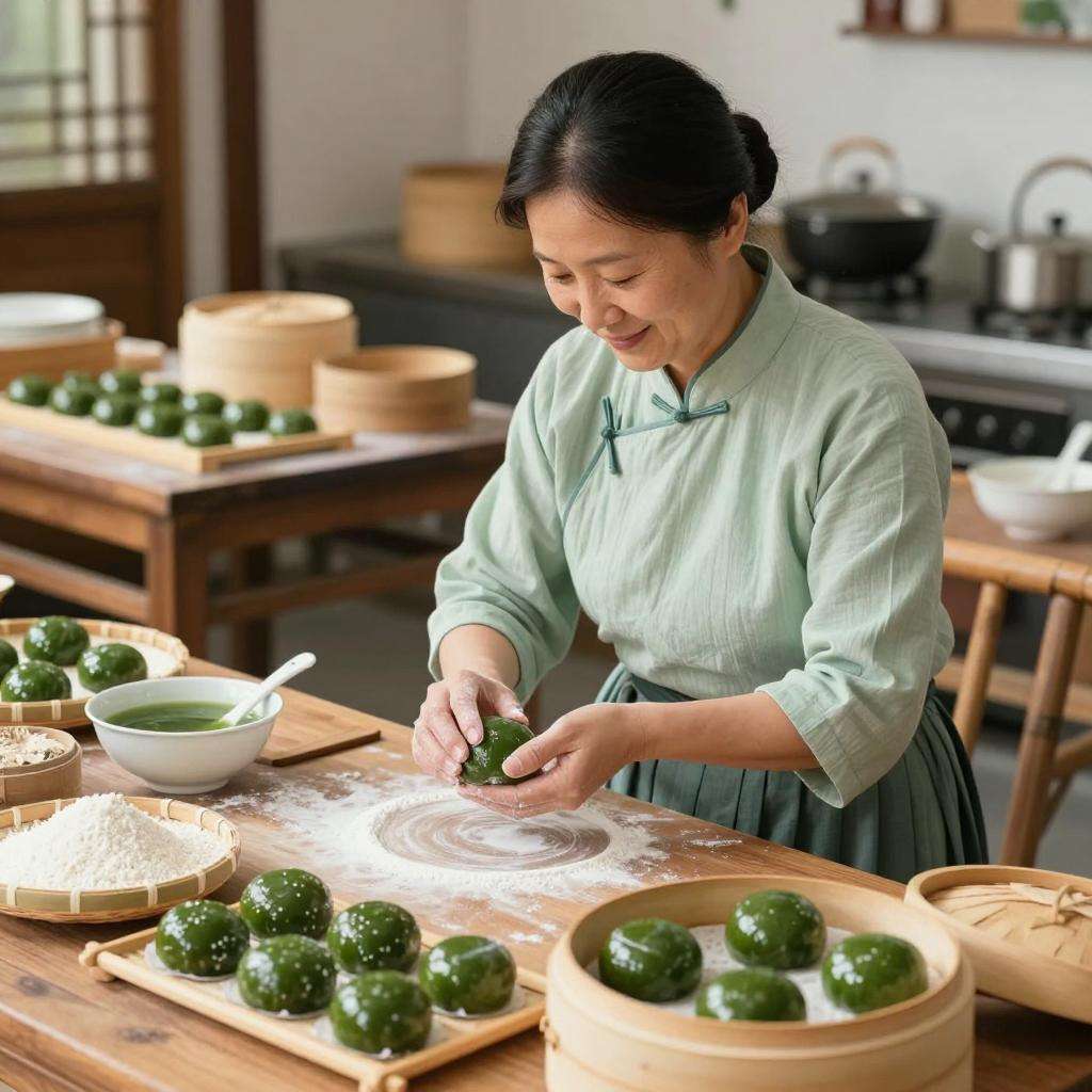 江南青团传统工艺与春季节令美味传承-哉互尼烹饪网第一张图