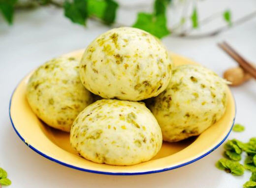 农村美味榆钱馒头