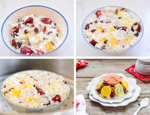 水果八宝饭自制教程，甜糯开胃年夜饭佳肴