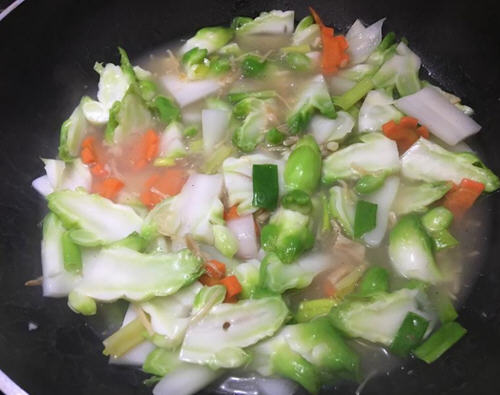 干贝炒抱子芥菜