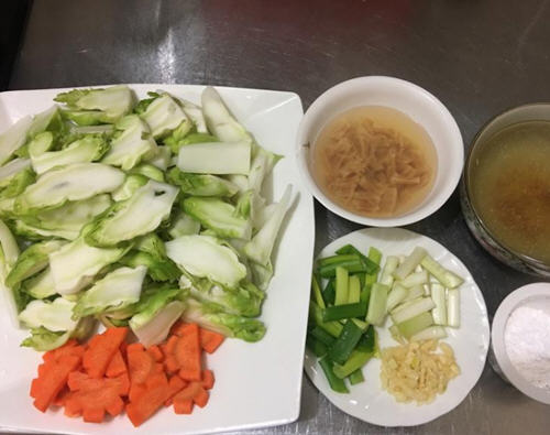 干贝炒抱子芥菜