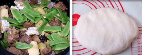 豆角排骨焖卷子