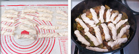 豆角排骨焖卷子