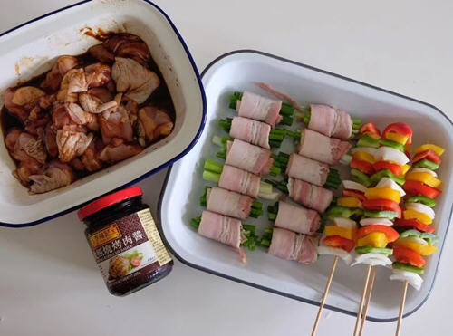 上班族便当：烤鸡肉串