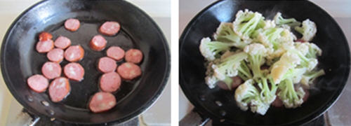 哈尔滨红肠炒花菜