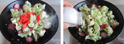 哈尔滨红肠炒花菜