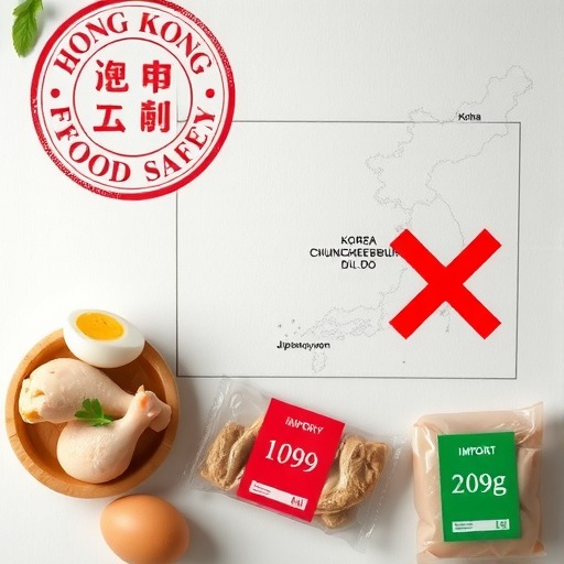 香港食安中心：韩国忠清北道曾坪郡禽肉及禽类产品暂停进口