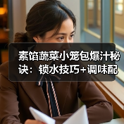 素馅蔬菜小笼包爆汁秘诀：锁水技巧+调味配方，多汁不寡淡
