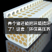 养个猪还能把环境搞坏了？这套“环保高压养殖”技术到底怎么破？