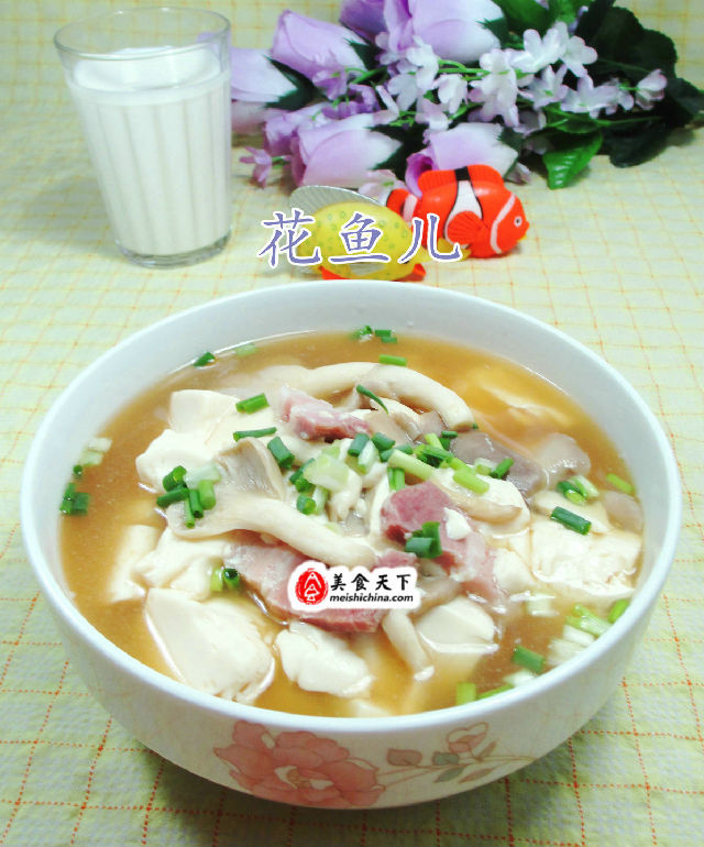 花鱼儿家的家常小菜~~~~~~秀珍菇咸肉豆腐6